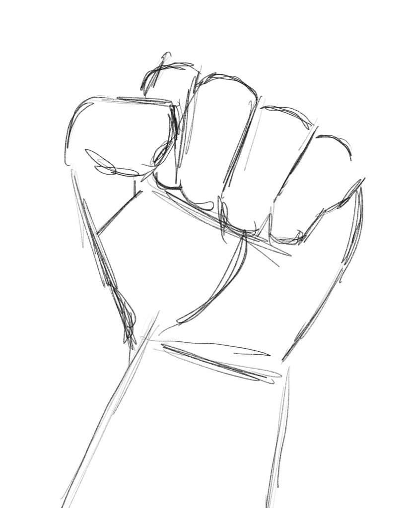 How to draw a Fist Step by Step Holding something Bump