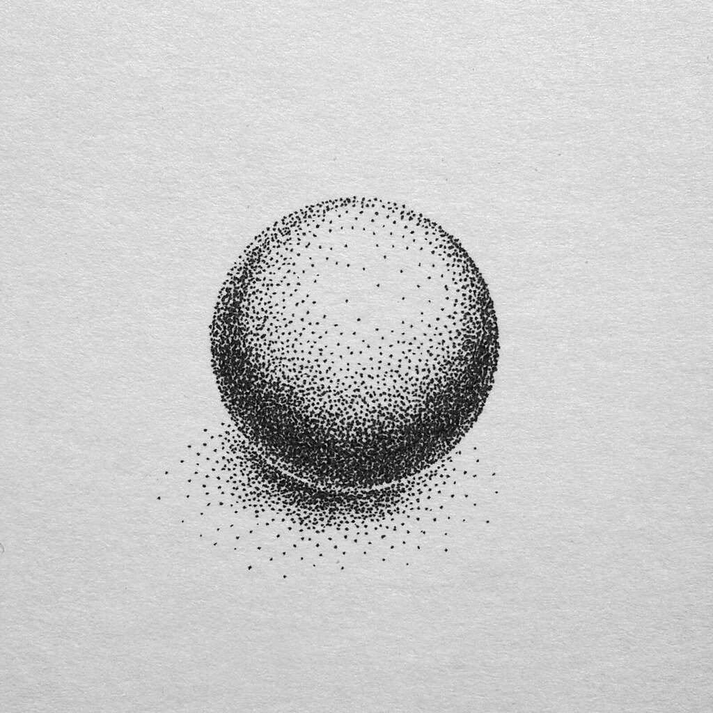 How to draw a sphere step by step for beginners and kids 11 stippling sphere