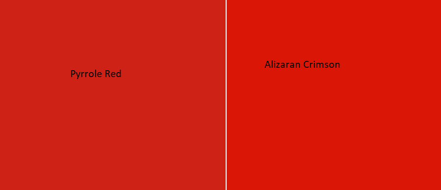 Pyrrole Red Substitute: The Best Alternative Reds to PR 255 Listed 17 Pyrrole red vs Alizarin Crimson Hue