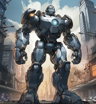 Copic Drawing Ideas: 120 Cool Things To Draw with Markers 41 Summary: A massive robot designed to protect a city or base.