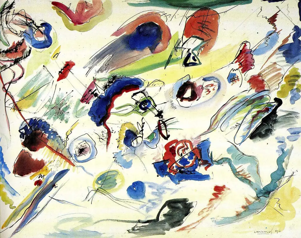 Mastering Abstract Oil Painting Techniques: Easy Tips and Tricks for Beginners 13 By Wassily Kandinsky - https://web.archive.org/web/20170108052708/https://arthistoryproject.com/artists/wassily-kandinsky/untitled-first-abstract-watercolor/https://arthistoryproject.com/artists/wassily-kandinsky/untitled-first-abstract-watercolor/, Public Domain, https://commons.wikimedia.org/w/index.php?curid=89535292
