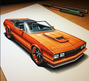 Copic Drawing Ideas: 120 Cool Things To Draw with Markers 15 Summary: A luxury convertible from the 1980s or 1990s, but updated with present-day custom enhancements.